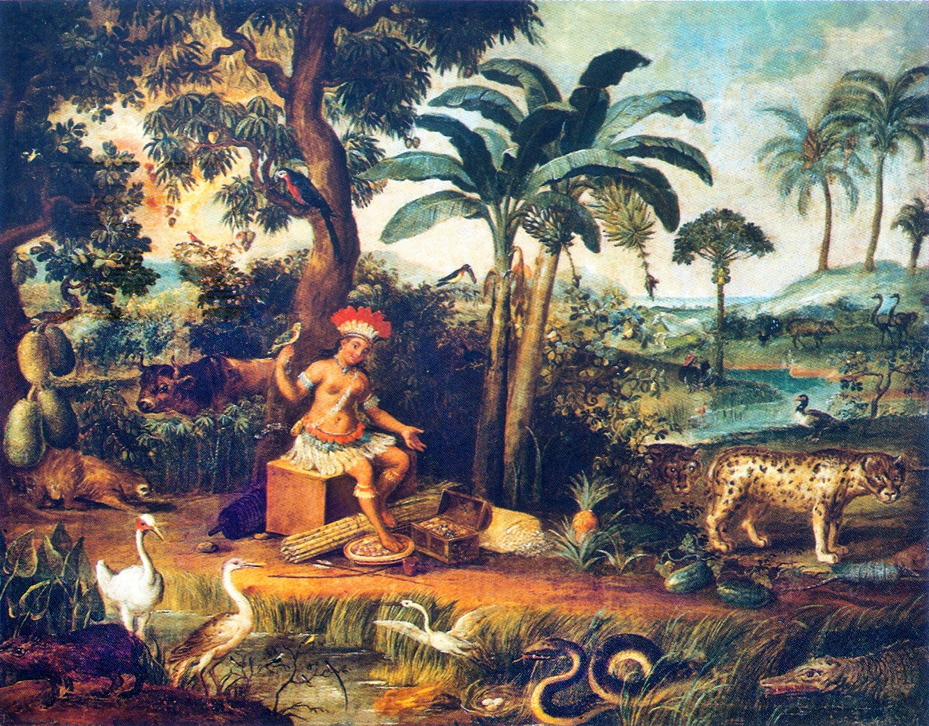 Pintura retrata cenários coloniais